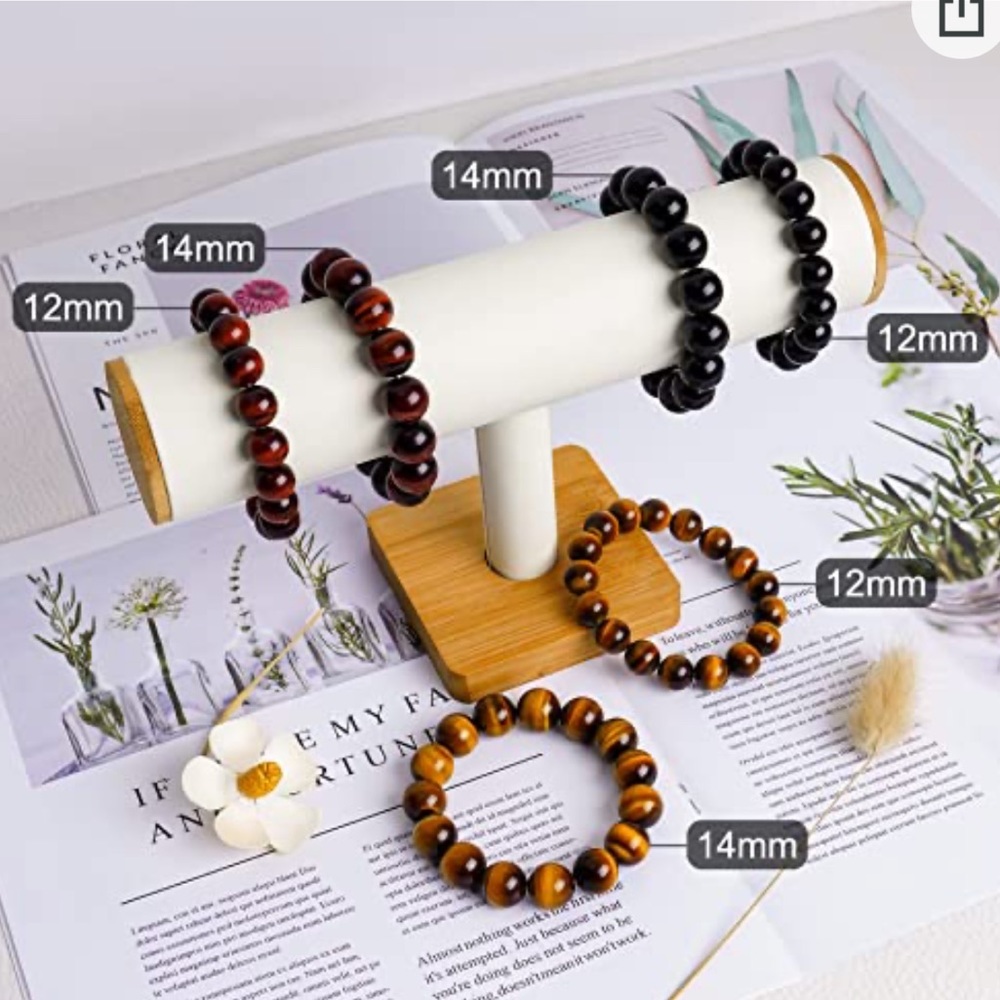 Natural Yellow Tiger's Eye Bracelet 12mm or 14mm - Picture 5 of 8